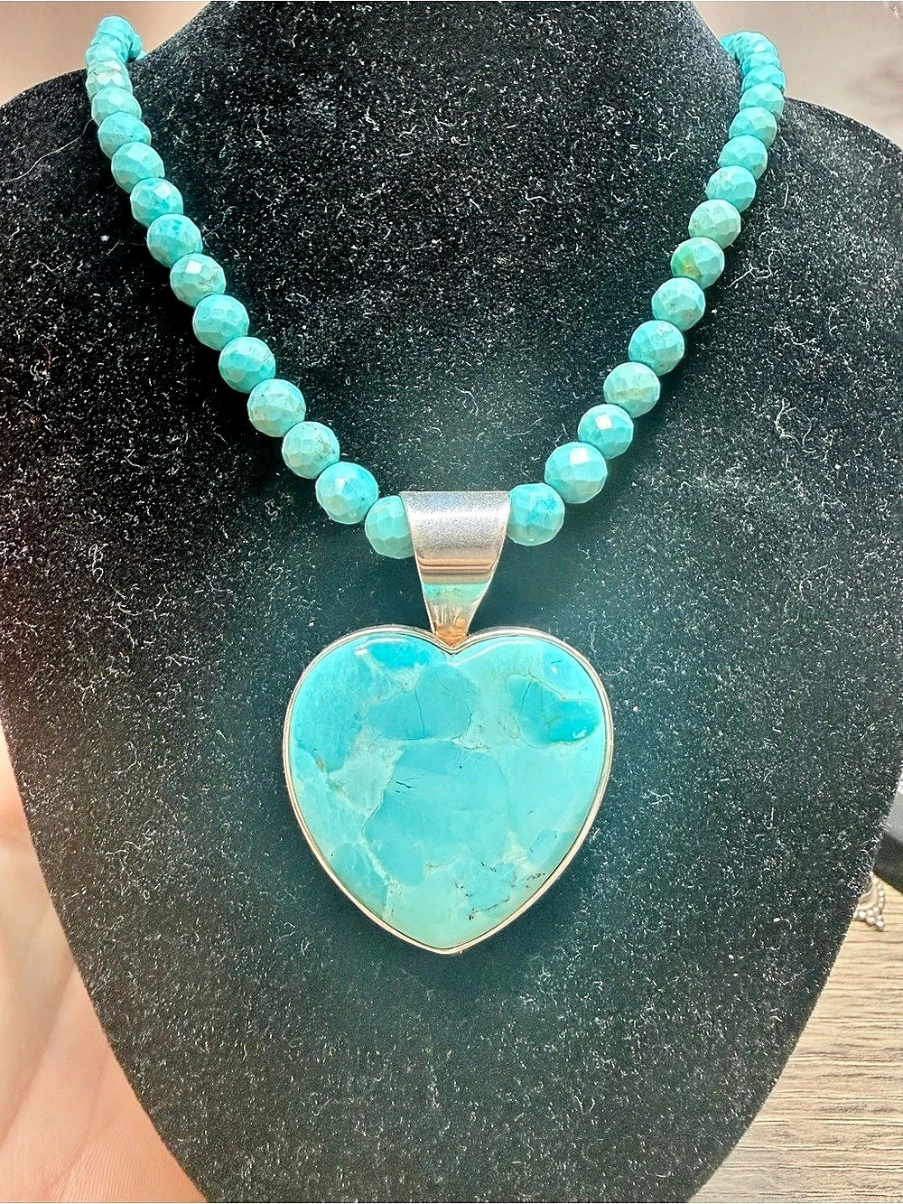 Jay King DHT Turquoise Heart Pendant Necklace